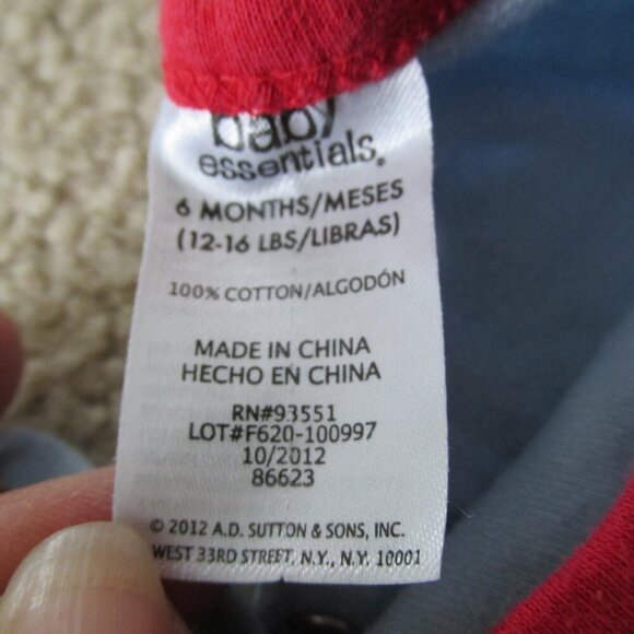 Baby Essentials Boys Romper Size 6M Blue Short Sleeve Baseball Future Sport Star - Picture 3 of 4